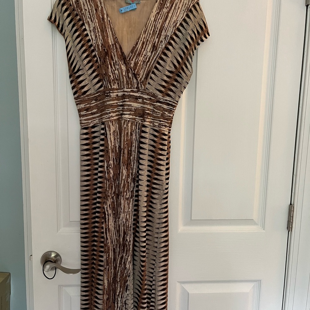 Plenty by Tracy Reese Brown and Cream Maxi Dress